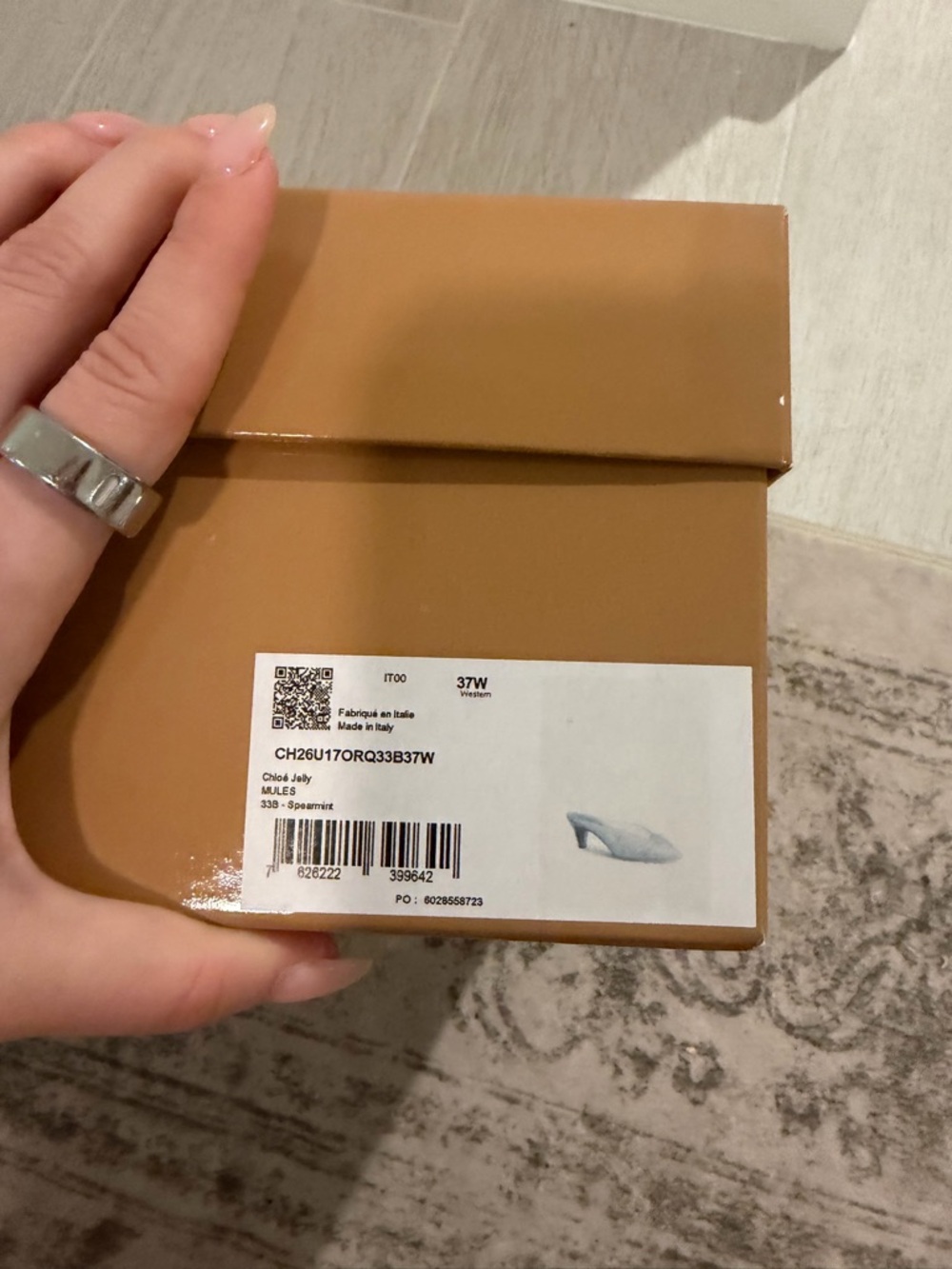 Chloe Light Blue Jelly Mule Heels-NWT size 37 - Picture 5 of 7